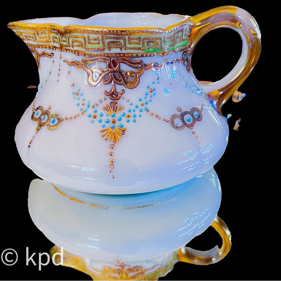 Vintage 3 Pc Sugar & Creamer Mikado Extra Hand Painted, including Gold Beading - Picture 5 of 10